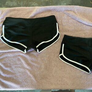 2 Pack Women’s Black Athletic Workout Shorts High Waist Activewear Gym Running S